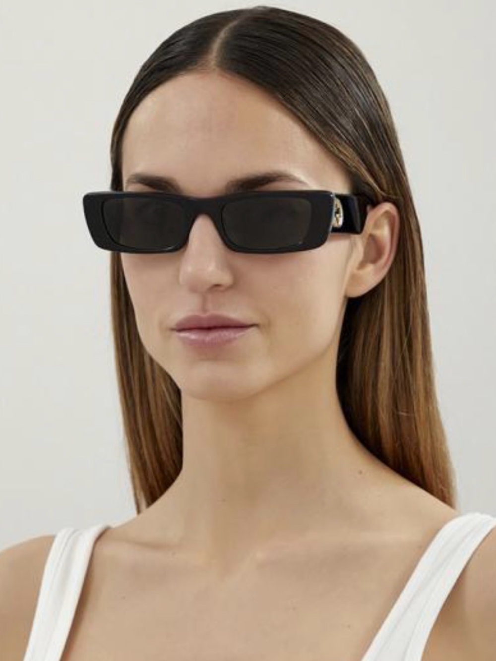Gucci Men's Black Rectangular Sunglasses with Gray Lenses - Picture 7 of 7